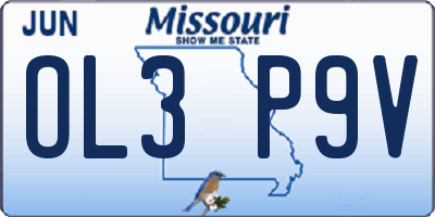 MO license plate OL3P9V