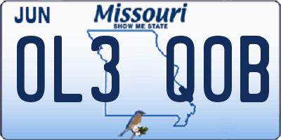 MO license plate OL3Q0B