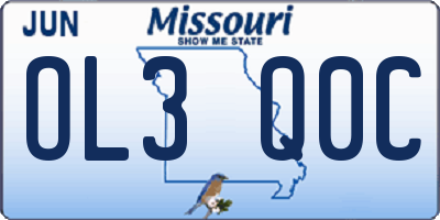 MO license plate OL3Q0C