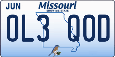 MO license plate OL3Q0D