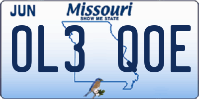 MO license plate OL3Q0E