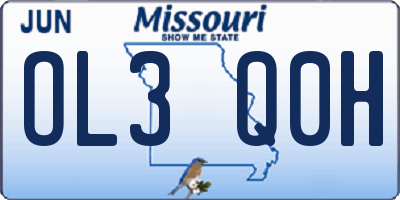 MO license plate OL3Q0H