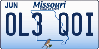 MO license plate OL3Q0I