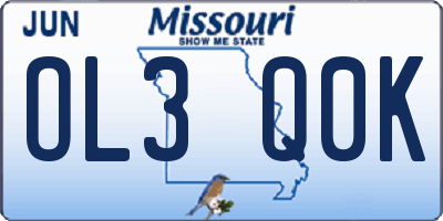 MO license plate OL3Q0K