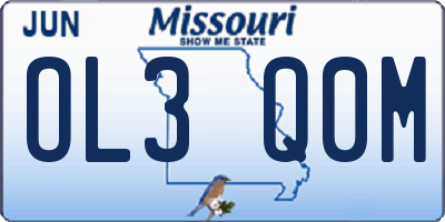 MO license plate OL3Q0M