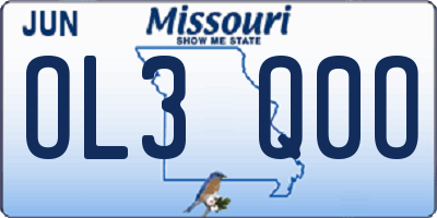 MO license plate OL3Q0O
