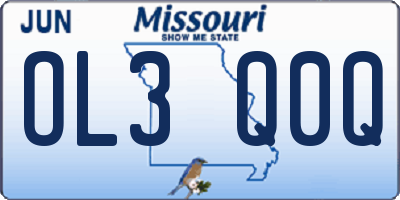 MO license plate OL3Q0Q