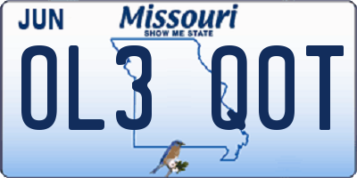 MO license plate OL3Q0T