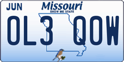 MO license plate OL3Q0W