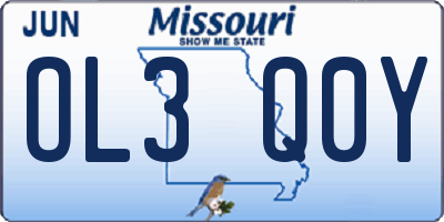 MO license plate OL3Q0Y
