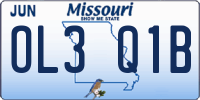 MO license plate OL3Q1B