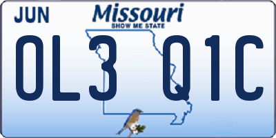 MO license plate OL3Q1C