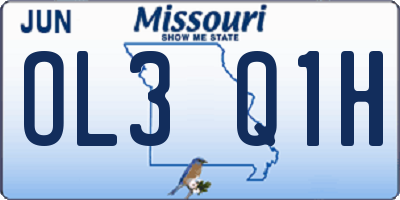MO license plate OL3Q1H