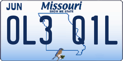 MO license plate OL3Q1L
