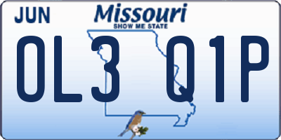 MO license plate OL3Q1P