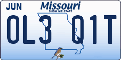 MO license plate OL3Q1T