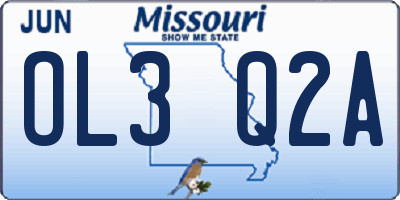 MO license plate OL3Q2A