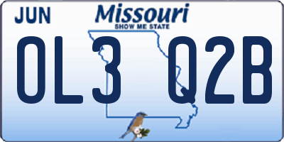 MO license plate OL3Q2B
