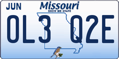 MO license plate OL3Q2E