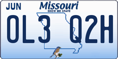 MO license plate OL3Q2H