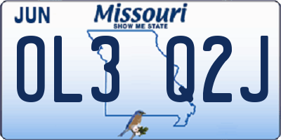 MO license plate OL3Q2J