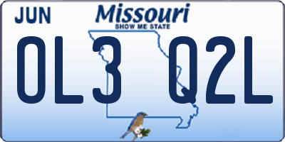 MO license plate OL3Q2L