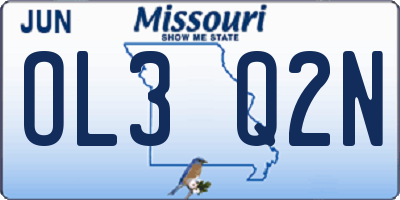 MO license plate OL3Q2N
