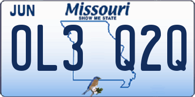 MO license plate OL3Q2Q