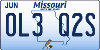MO license plate OL3Q2S