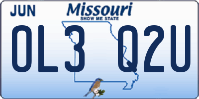 MO license plate OL3Q2U
