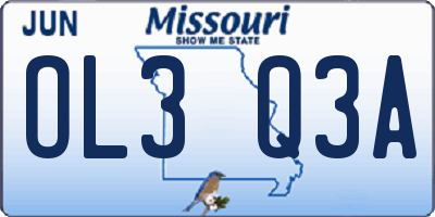 MO license plate OL3Q3A