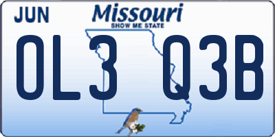MO license plate OL3Q3B