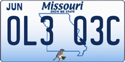 MO license plate OL3Q3C