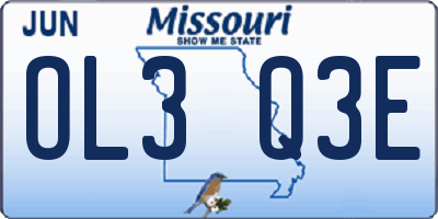 MO license plate OL3Q3E