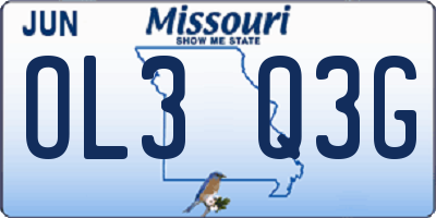 MO license plate OL3Q3G