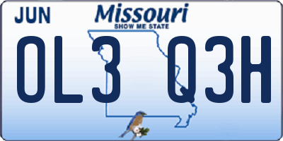 MO license plate OL3Q3H