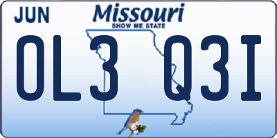 MO license plate OL3Q3I