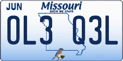 MO license plate OL3Q3L