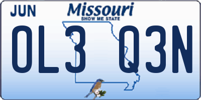 MO license plate OL3Q3N