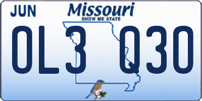 MO license plate OL3Q3O