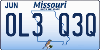 MO license plate OL3Q3Q