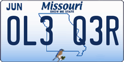MO license plate OL3Q3R