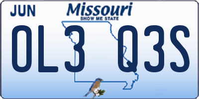 MO license plate OL3Q3S