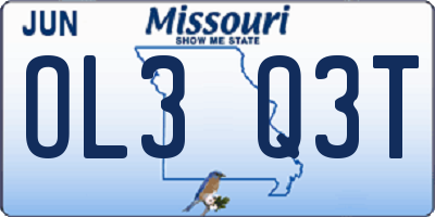 MO license plate OL3Q3T