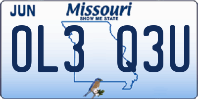 MO license plate OL3Q3U