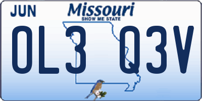 MO license plate OL3Q3V