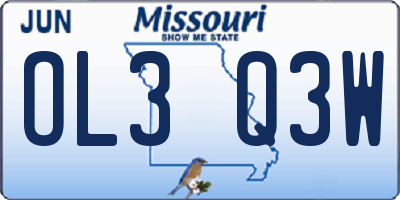 MO license plate OL3Q3W
