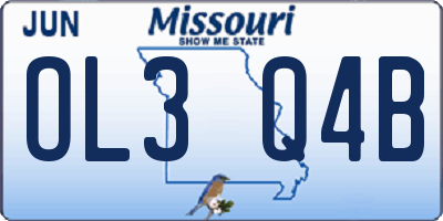 MO license plate OL3Q4B