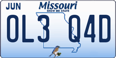 MO license plate OL3Q4D