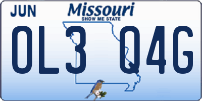 MO license plate OL3Q4G